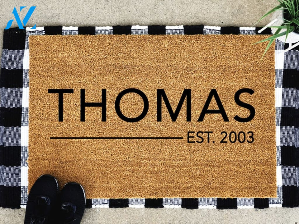 LARGE Custom Doormat with Family Name - Housewarming Gift - Closing Gift - Personalized Welcome Mat - New Home - Wedding