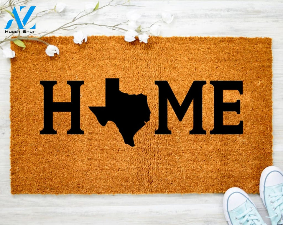 LARGE State Map Coir Door Mat Home Porch Decor Custom Coir Doormat Anniversary Gift Porch Decor