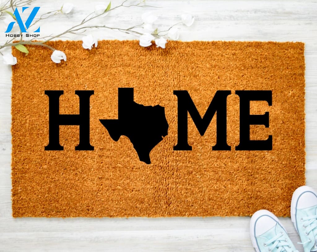 LARGE State Map Coir Door Mat Home Porch Decor Custom Coir Doormat Anniversary Gift Porch Decor