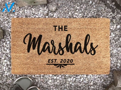 Last Name Doormat - Personalized Doormat - Custom Doormat - Family Name Doormat - Engagement - Closing - Realtor -