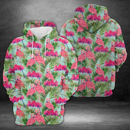 Tropical Pink Flamingos Unisex 3D Hoodie All Over Print