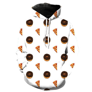 Pizza And Donuts Unisex 3D Hoodie All Over Print