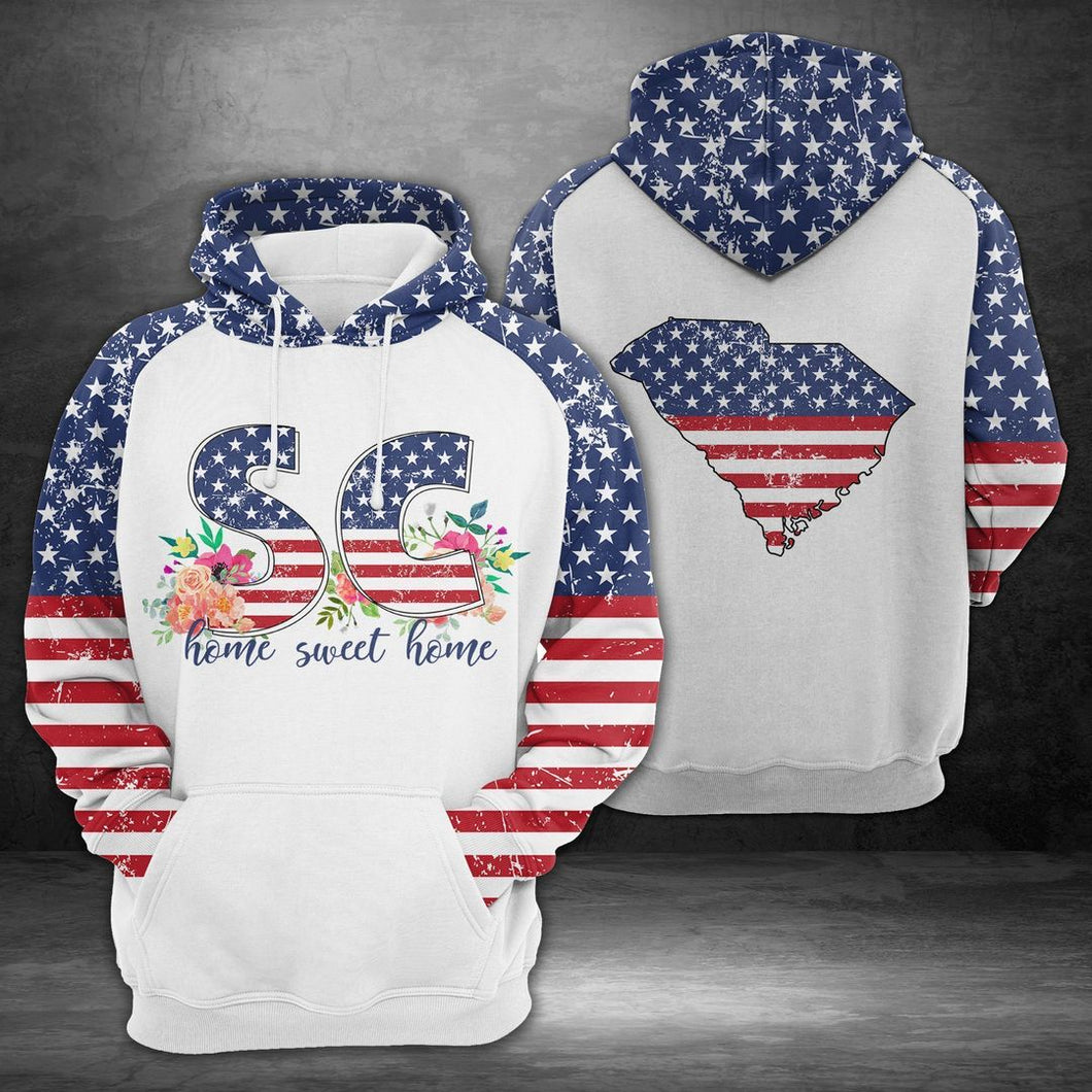 South Carolina Home Sweet Home Unisex 3D Hoodie All Over Print