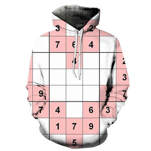 Sudoku Heart Unisex 3D Hoodie All Over Print