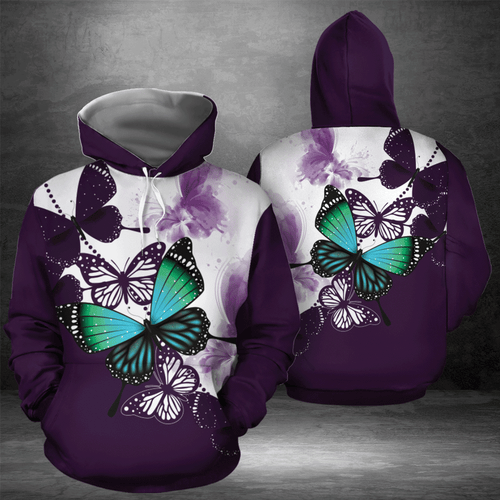 Butterfly Purple Beauty Unisex 3D Hoodie All Over Print