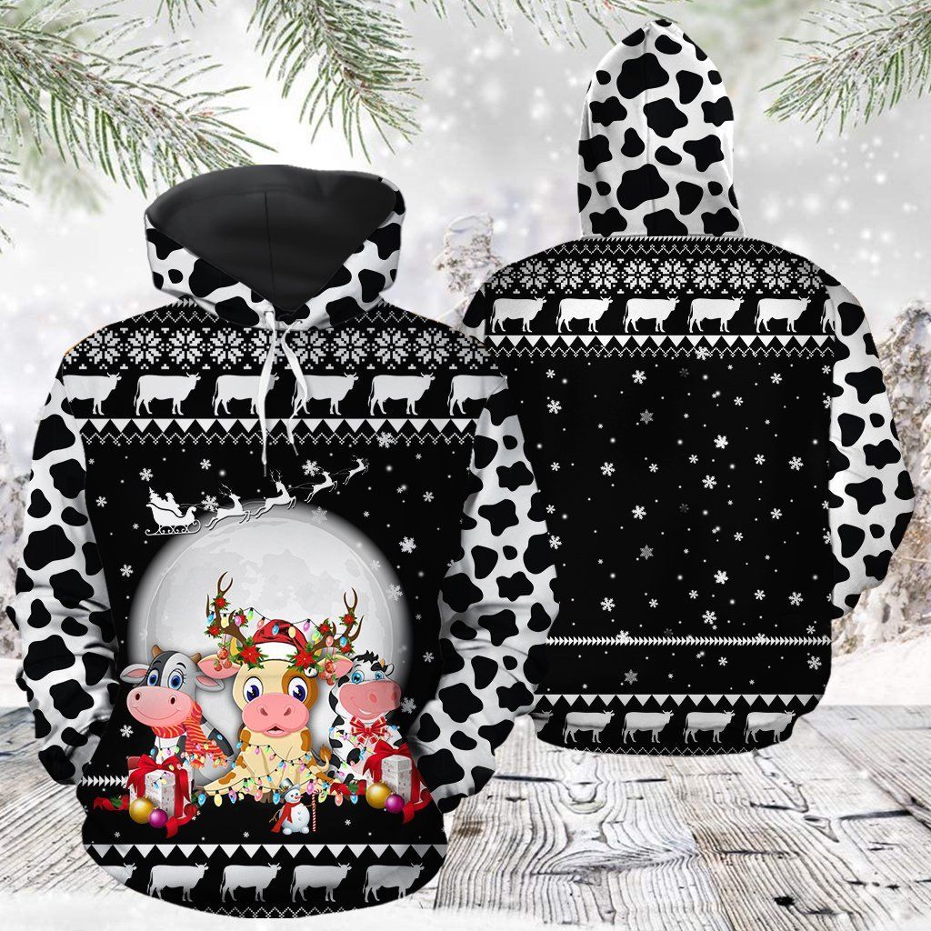 Cow Christmas Unisex 3D Hoodie All Over Print
