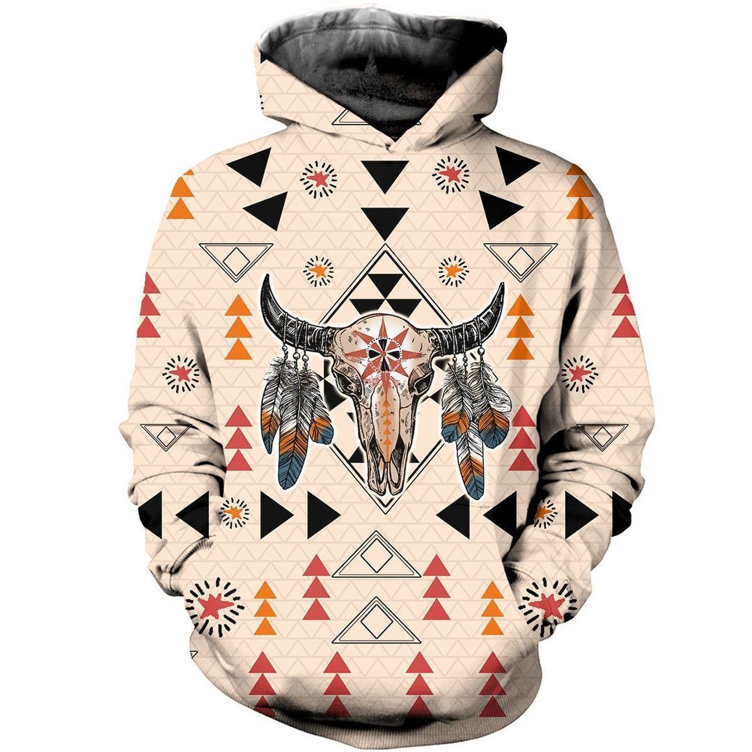 Farmer Cow Skull Unisex 3D Hoodie All Over Print