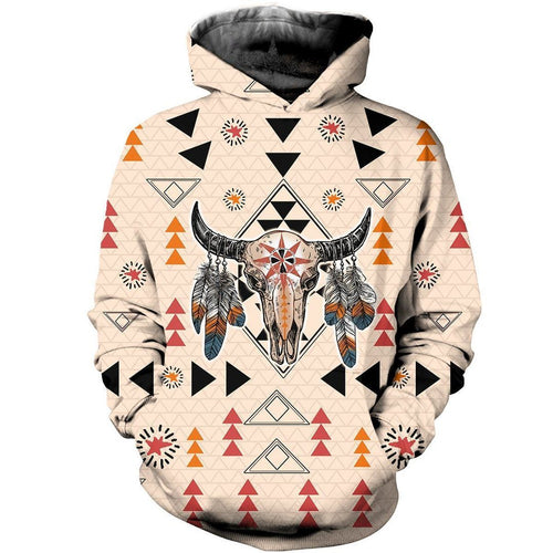 Farmer Cow Skull Unisex 3D Hoodie All Over Print