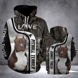 Pibull Love Unisex 3D Hoodie All Over Print