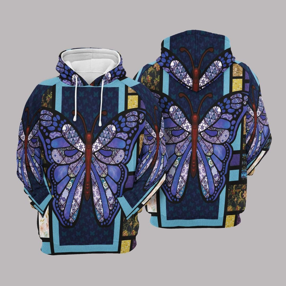 Butterfly Purple High Quality Unisex 3D Hoodie All Over Print