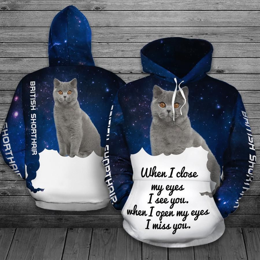 British Shorthair Galaxy Cute Design Unisex 3D Hoodie All Over Print