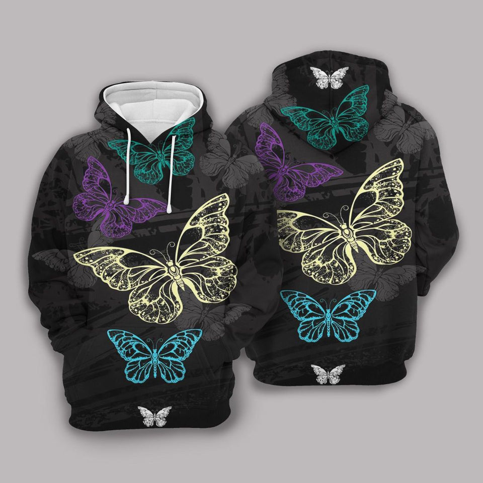 Butterfly Black Amazing Design Unisex 3D Hoodie All Over Print