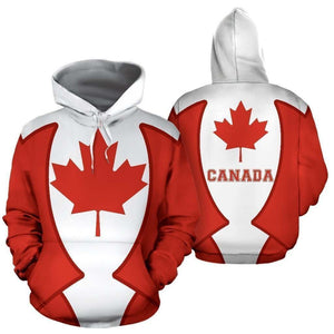 Canada Mae Leaf Sport Red And White Unisex 3D Hoodie All Over Print