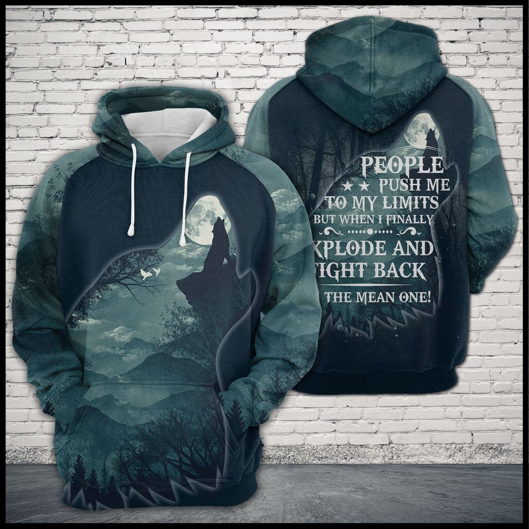 Wolf I Am The Mean One Unisex 3D Hoodie All Over Print