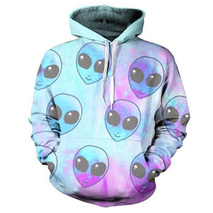 Alien Head Tie Dye Unisex 3D Hoodie All Over Print