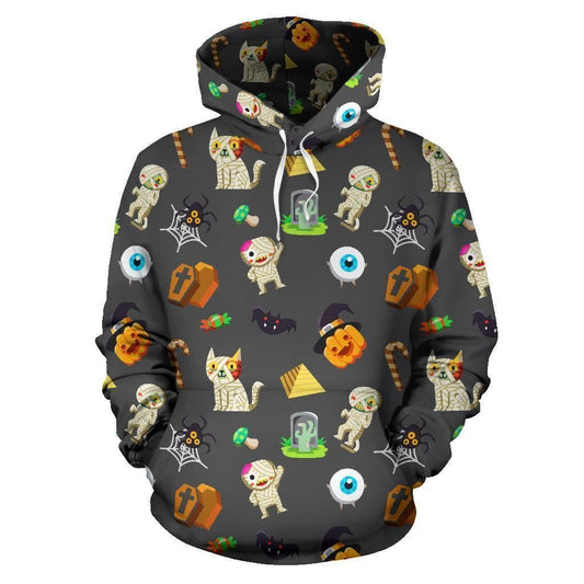 Hallowen Pumpkin And Mummy Pullover Unisex 3D Hoodie All Over Print