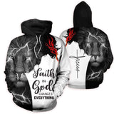 Lion Jesus Faith In God Unisex 3D Hoodie All Over Print