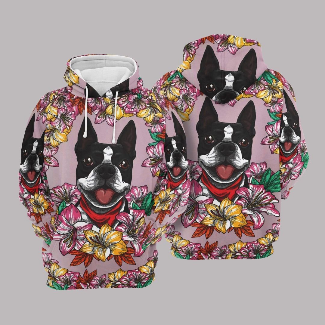 Boston Terrier Unisex 3D Hoodie All Over Print