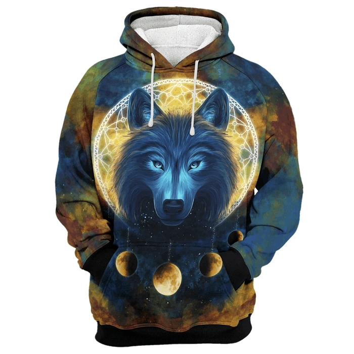 Moon Wolf Unisex 3D Hoodie All Over Print