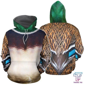 [CUSTOM] Tmarc Tee Male Mallard Duck Costume Duck Hunting 3d Pullover Hoodie|Shirts For Men & Women|Adult|Long Sleeves
