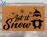 Let It Snow Custom Cute Doormat Family Name Rug New Year Gift Anniversary Gift Monogram Rug Porch Decor