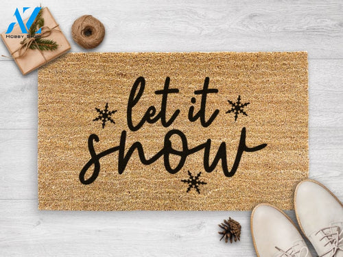 Let It Snow Doormat - Christmas Door Mat - Holiday Season - Housewarming Gift- Christmas Decor - Christmas Welcome Mat -