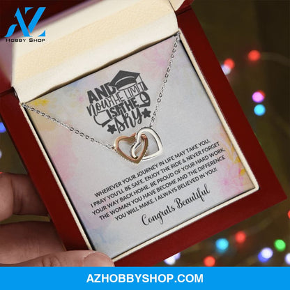 Limit Is The Sky - Graduation Interlocking Heart Silver Necklace