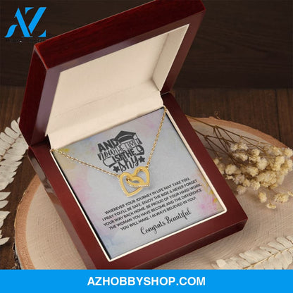 Limit Is The Sky - Graduation Interlocking Heart Silver Necklace