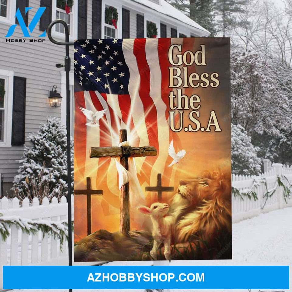 Lion Jesus, USA flag, Jesus cross, Columbidae, God bless the USA - Jesus Flag