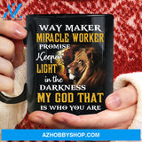 Lion of Judah, Jesus painting, Jesus is the light in the darkness - Jesus Black Mug