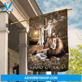 Lion of Judah, Lamb of God, Cross symbol, The sun - Jesus Flag