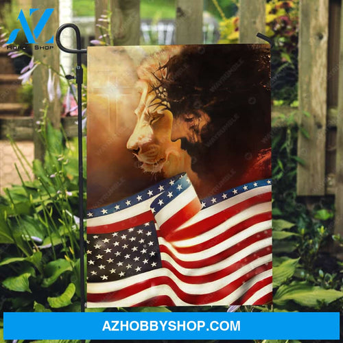 Lion painting, The face of Jesus, Amazing US flag - Jesus Flag