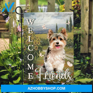 Little Yorkshire Terrier, Pretty forest, Daisy garden, Welcome friends - Yorkshire Terrier Flag