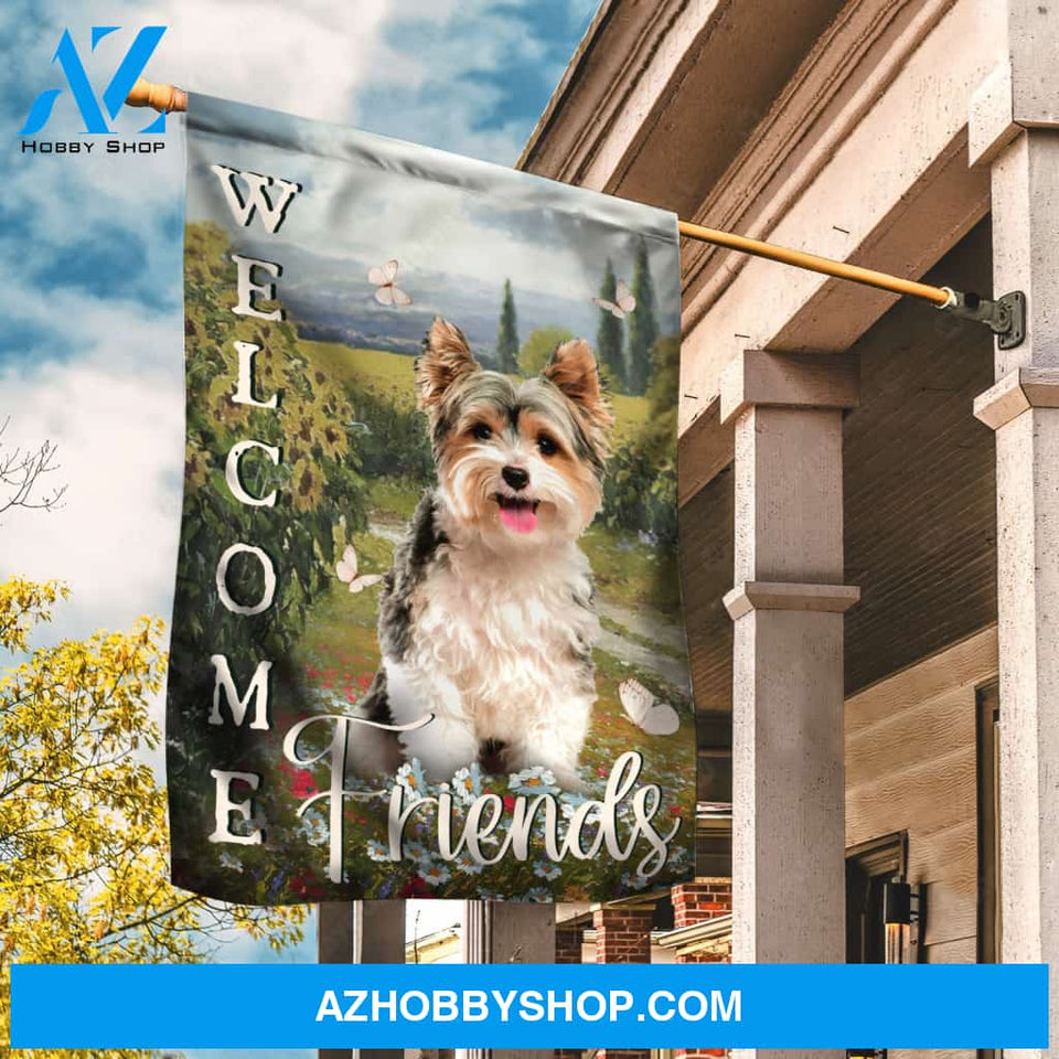 Little Yorkshire Terrier, Pretty forest, Daisy garden, Welcome friends - Yorkshire Terrier Flag