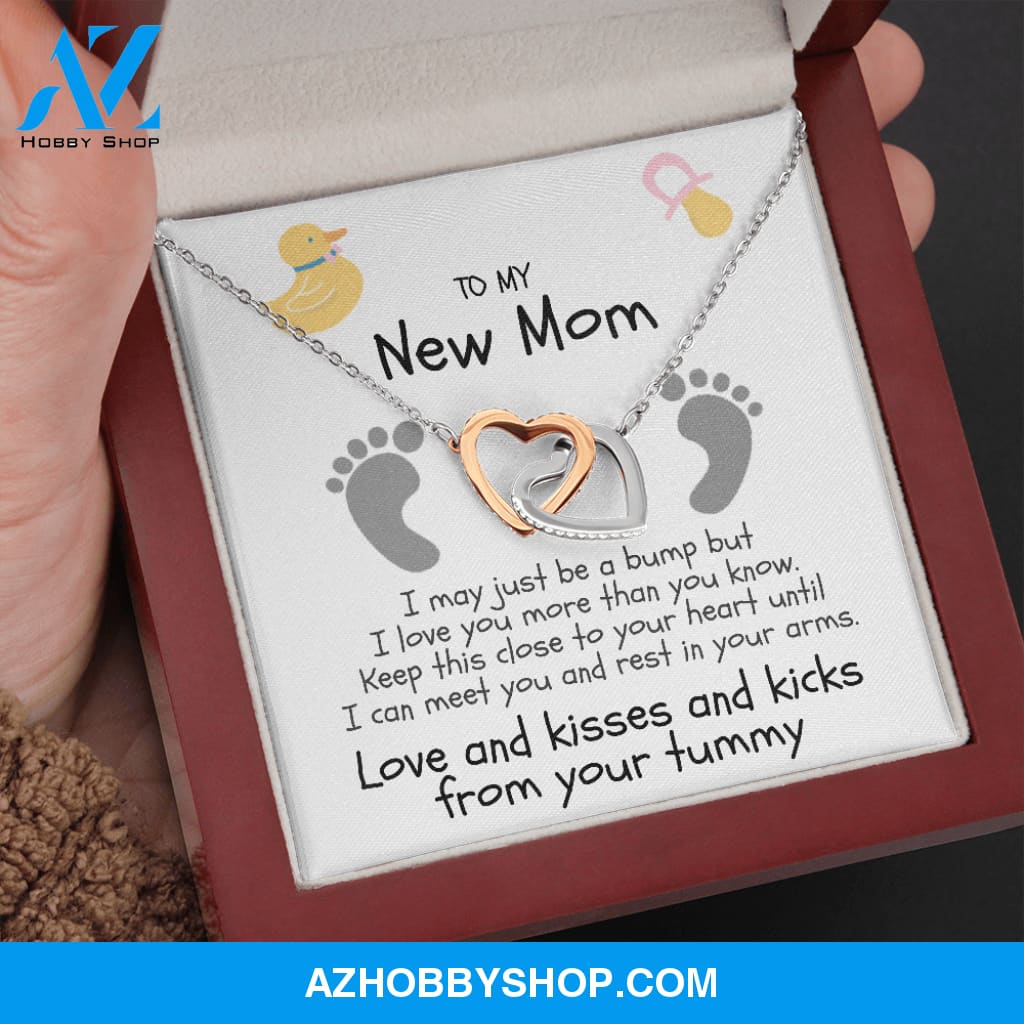 Love And Kisses From Your Tummy Silver Necklace