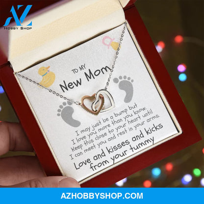Love And Kisses From Your Tummy Silver Necklace