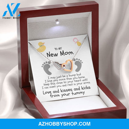 Love And Kisses From Your Tummy Silver Necklace