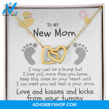 Love And Kisses From Your Tummy Silver Necklace