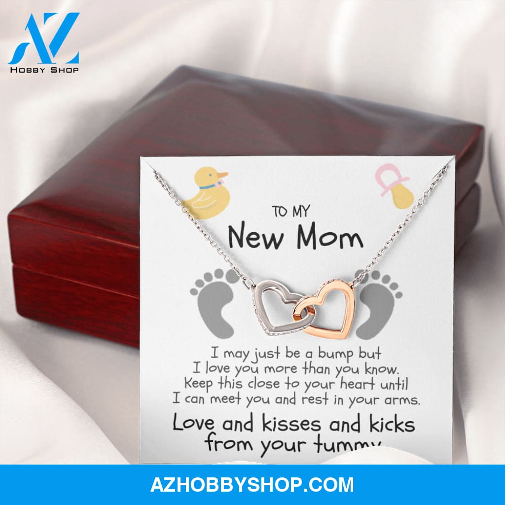 Love And Kisses From Your Tummy Silver Necklace