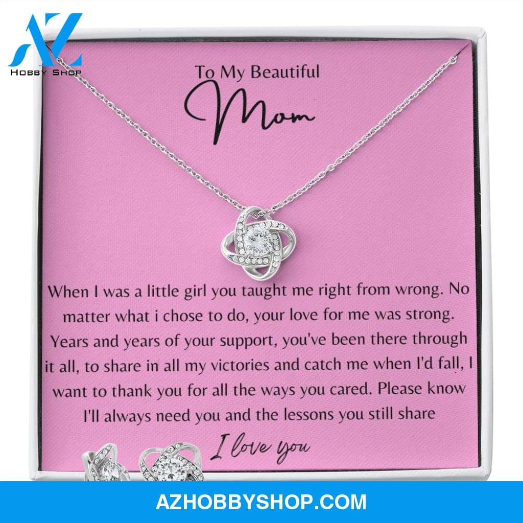 Love Knot Earring & Necklace Set - To My Beautiful Mom