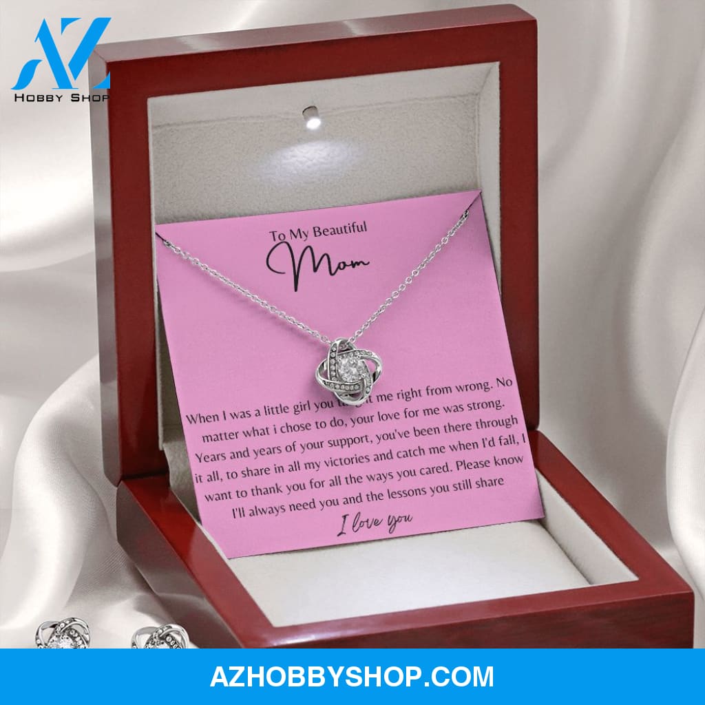 Love Knot Earring & Necklace Set - To My Beautiful Mom