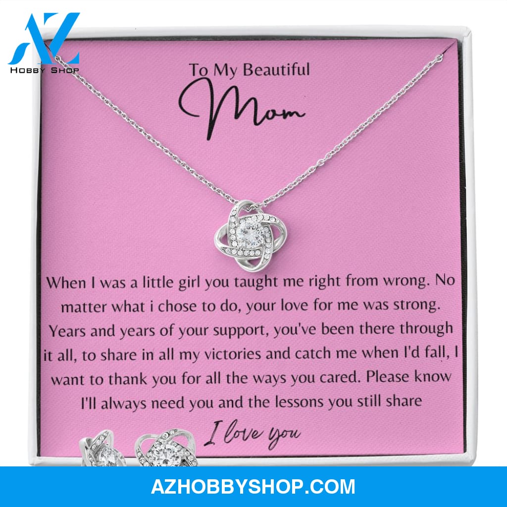 Love Knot Earring & Necklace Set - To My Beautiful Mom