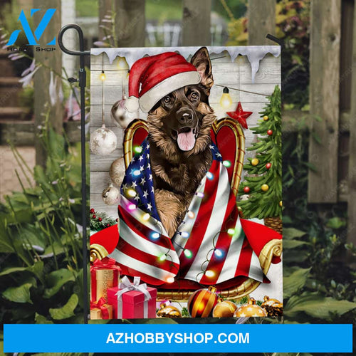 Lovely German Shepherd, Christmas eve, Christmas is coming - Jesus Flag