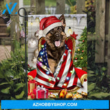 Lovely German Shepherd, Christmas eve, Christmas is coming - Jesus Flag