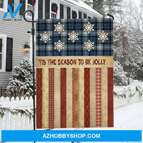 Lovely snowflake, Winter season, Christmas decoration, Tis the season to be jolly - Jesus Flag
