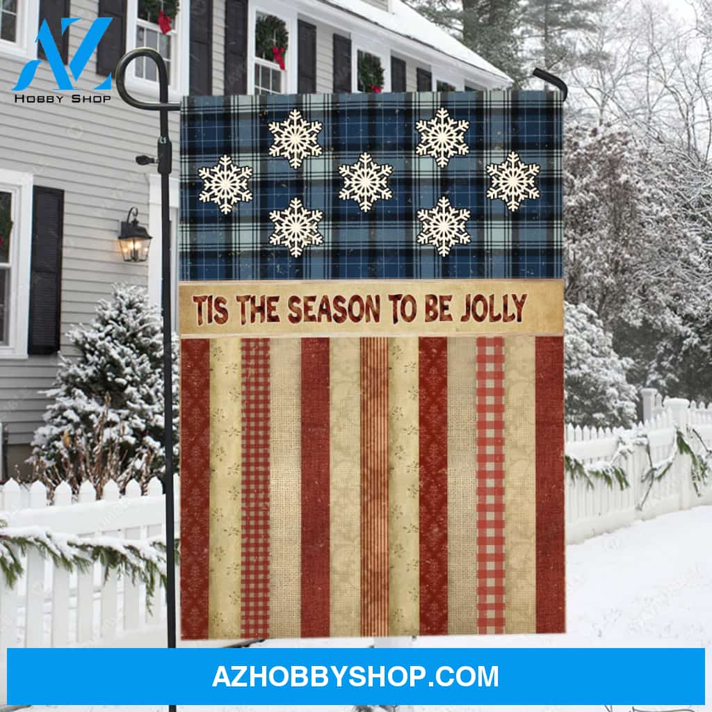 Lovely snowflake, Winter season, Christmas decoration, Tis the season to be jolly - Jesus Flag
