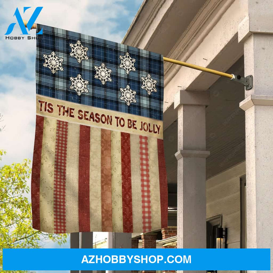 Lovely snowflake, Winter season, Christmas decoration, Tis the season to be jolly - Jesus Flag