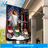 Lovely snowman drawing, Jesus painting, American flag, Faith, Hope, Love - Jesus Flag