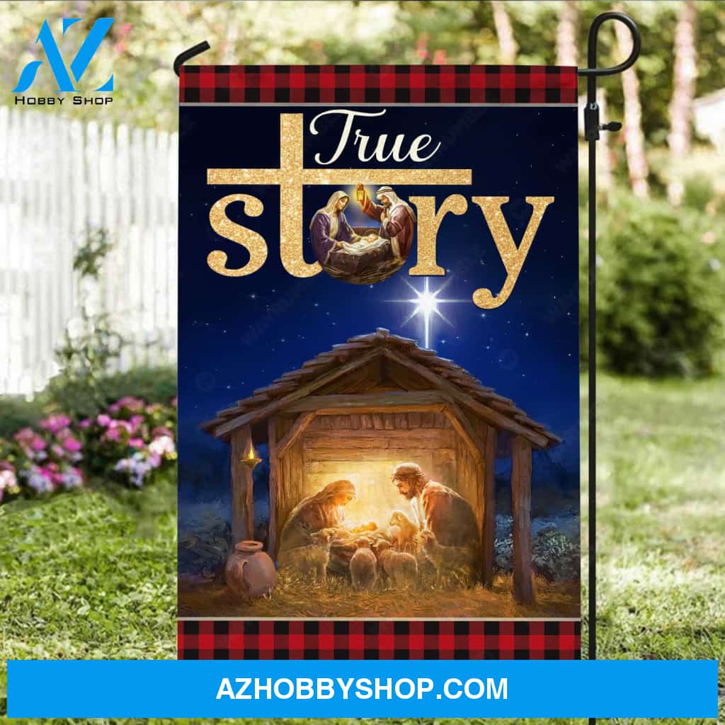 Magic night, Jesus was born, Christmas painting, True story - Jesus Flag