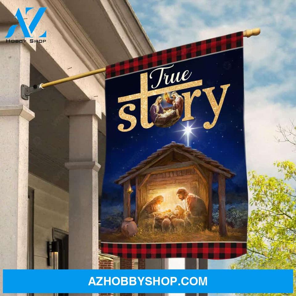 Magic night, Jesus was born, Christmas painting, True story - Jesus Flag